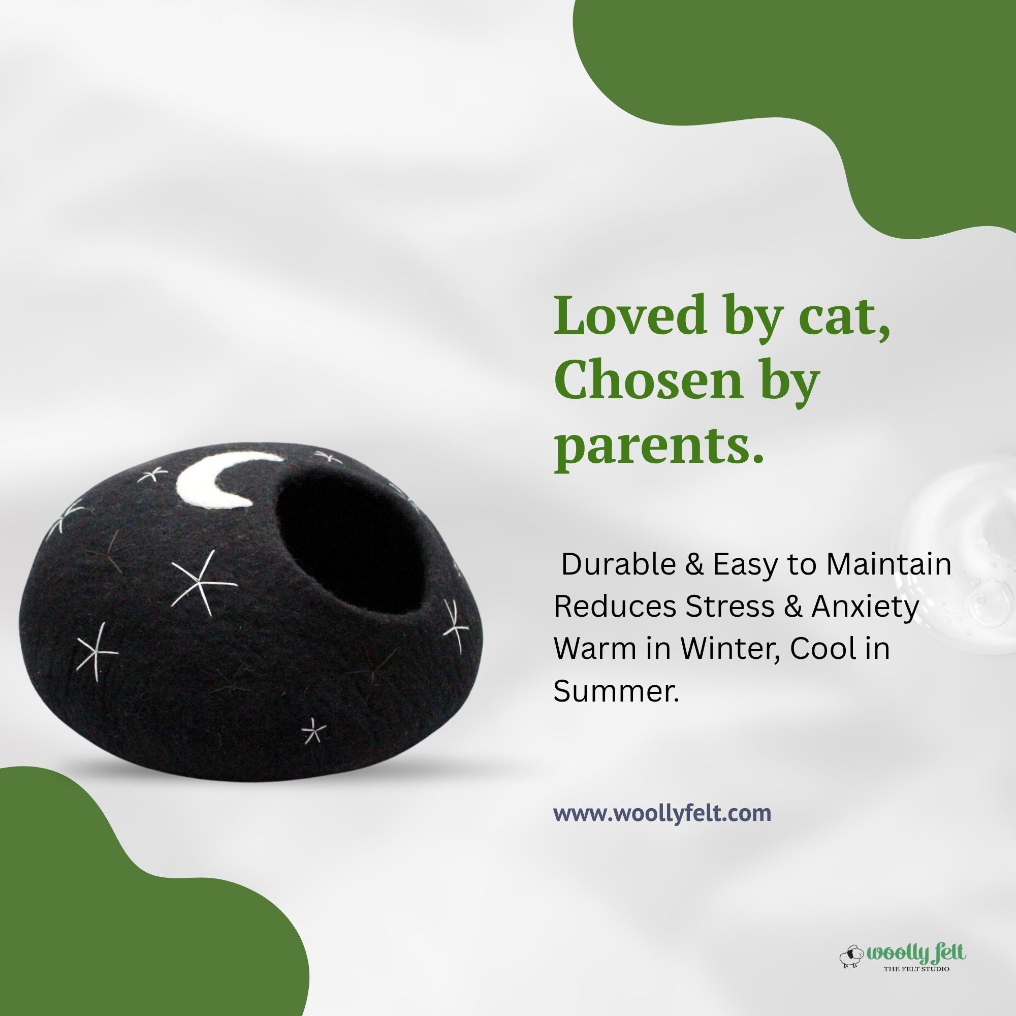 Cachette pour chat en feutre de laine Midnight Sky