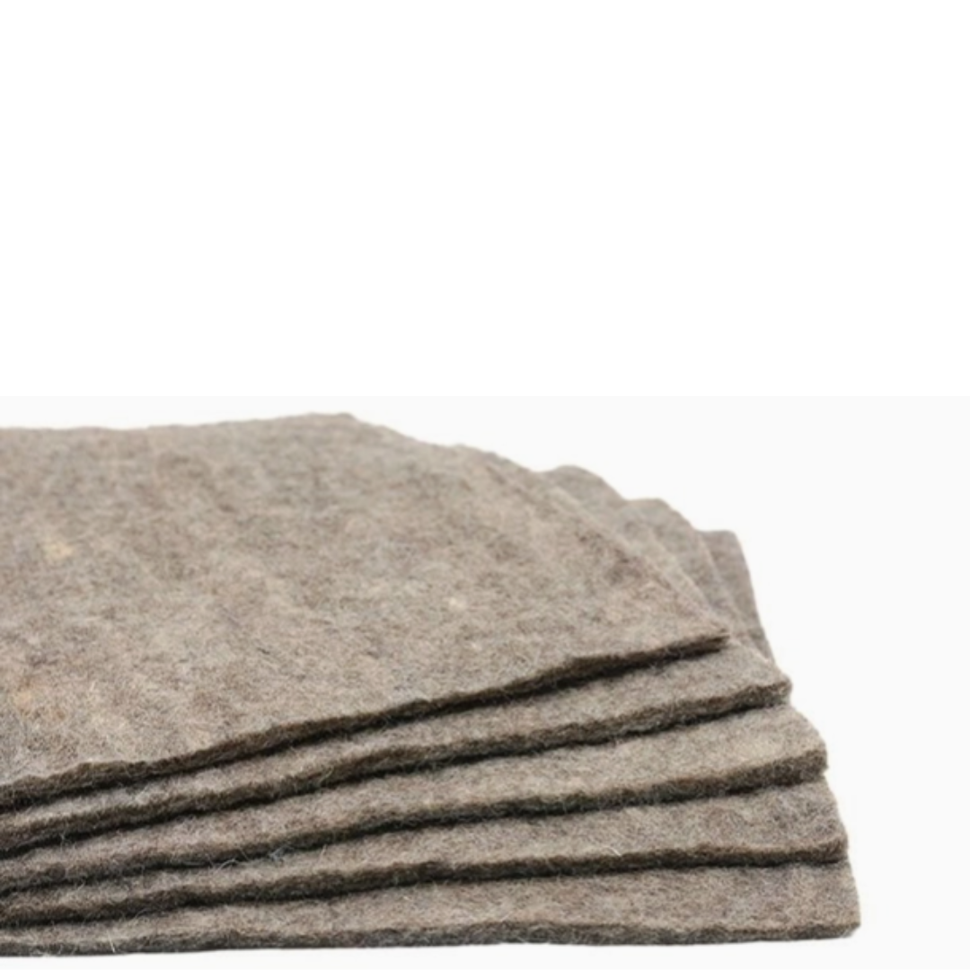 Handgefertigtes, marmoriertes, braunes Wollfilzblatt, Bastelfilzstoff