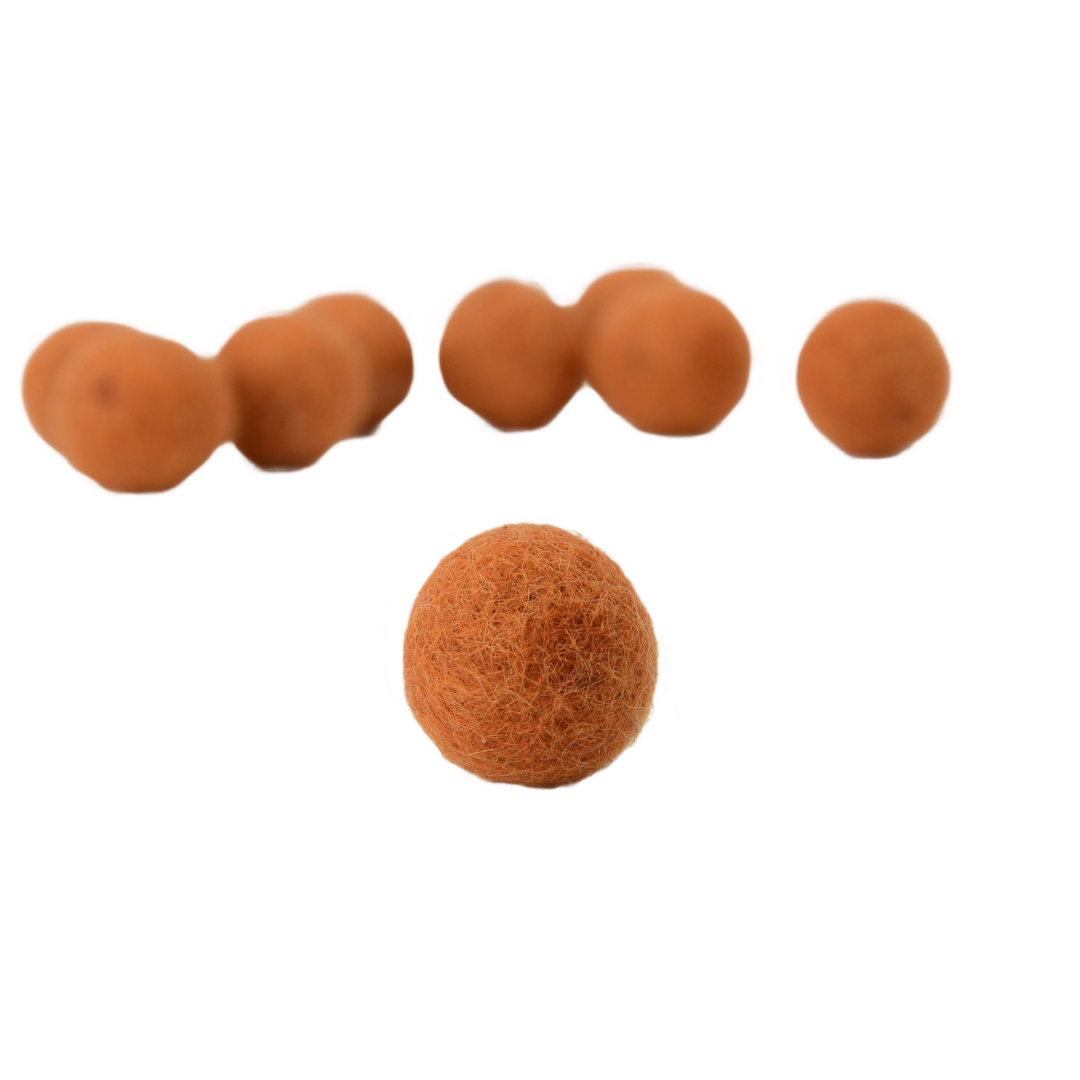 Handmade Rust Orange Wool Felt Balls Craft Pom Poms