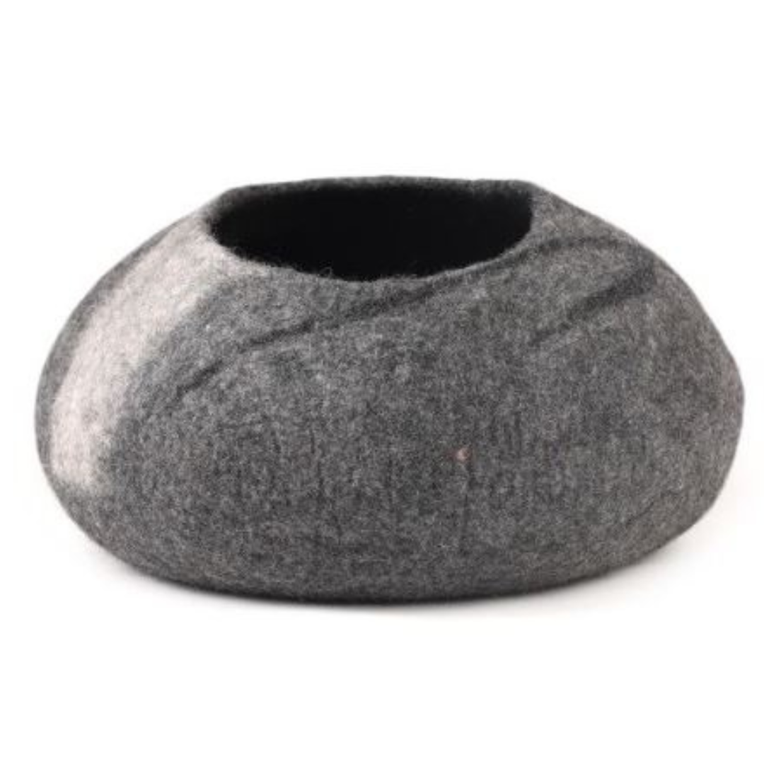 Niche pour chat en feutre tricolore Faite à la main en laine