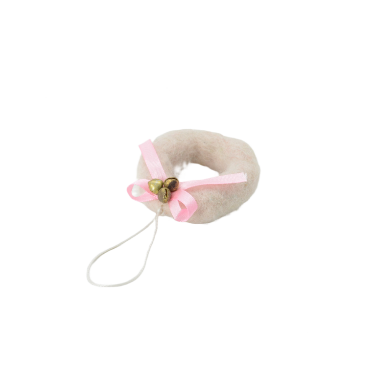 Felt Christmas Tree Topper – Blush Ribbon & Gold Bells