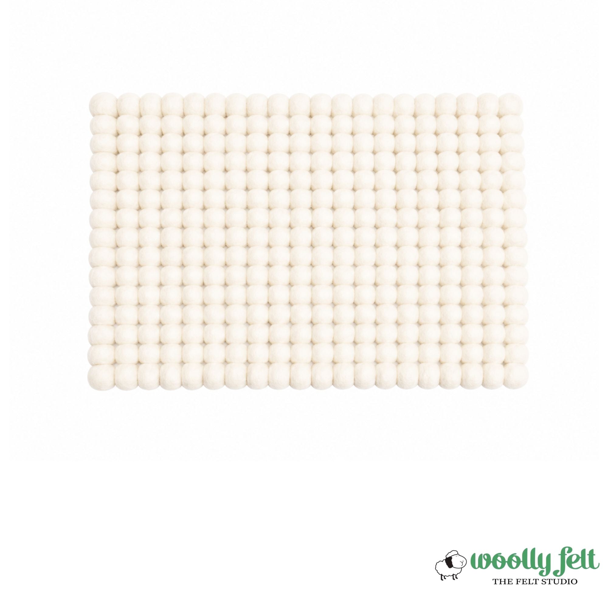 Handmade Rectangle White Felt Ball Chair Pads Wool Seat Cushion
