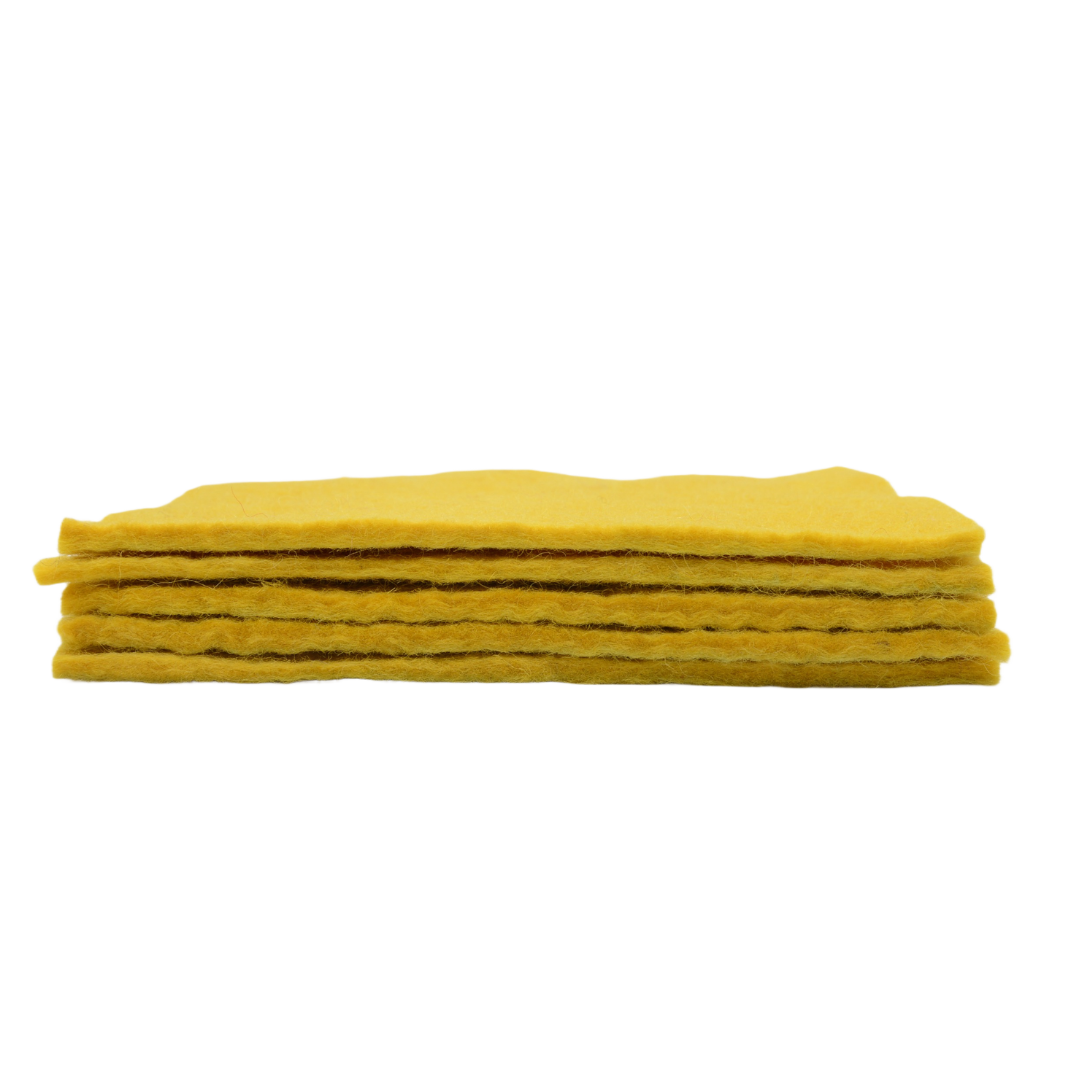 Handgefertigtes gelbes Wollfilzblatt, Bastelfilzstoff