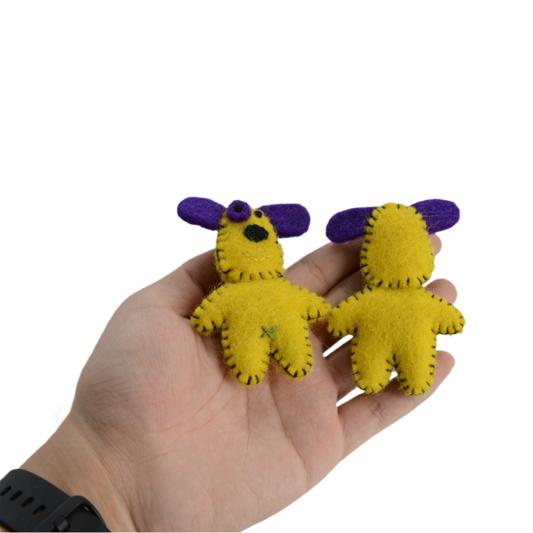 Easter Felt Puppy Ornaments – Handmade Wool Dog Decor