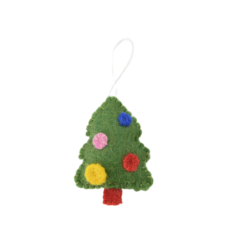 Set of Handmade Felt Christmas Tree Ornaments