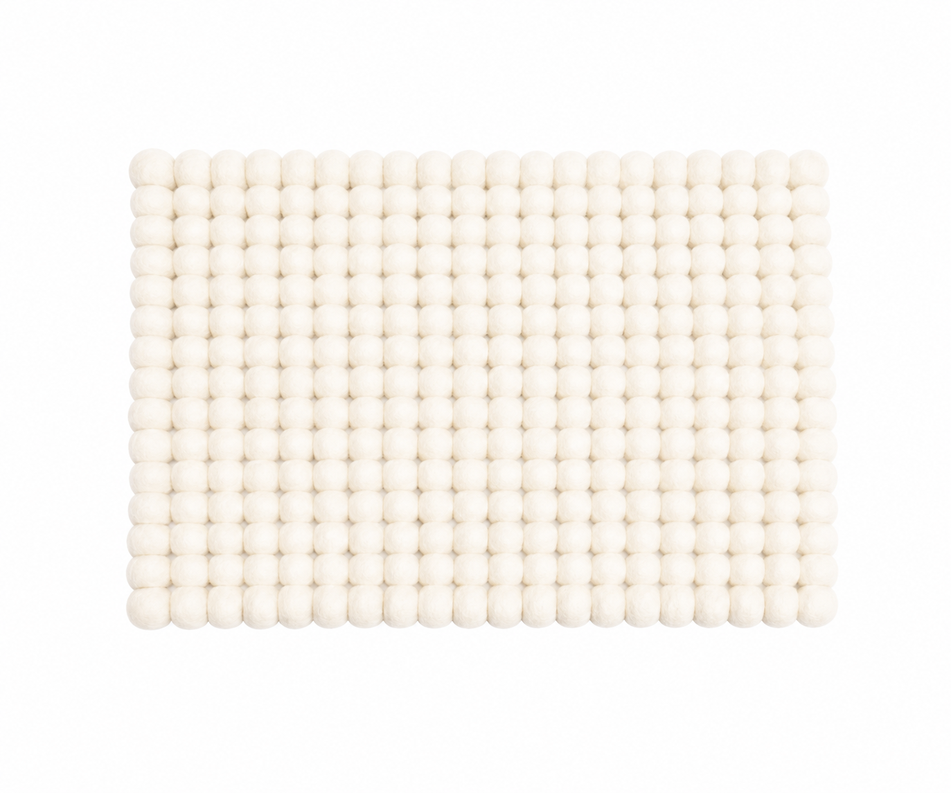 Handmade Rectangle White Felt Ball Chair Pads Wool Seat Cushion