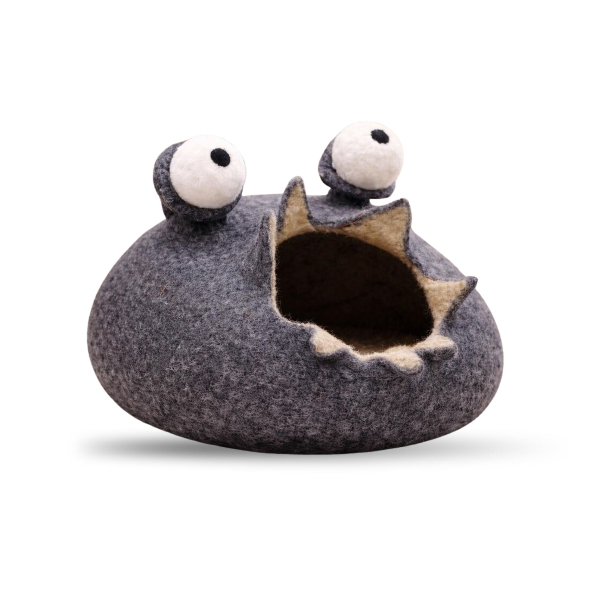 Dark Gray Snail Felt Cat Cave Wool Cat Bed Cozy Cat House
