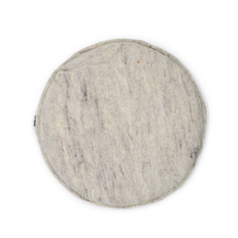 수제 오프화이트 원형 폼 패딩 펠트 의자 쿠션 울 시트 패드