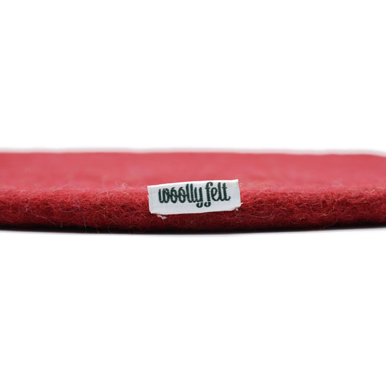 Cuscino per sedia in feltro liscio tinta unita bordeaux, fatto a mano, sottile cuscino in lana per seduta