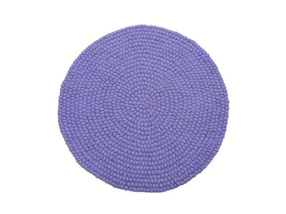 Handmade Purple Felt Ball Wool Round Area Rug