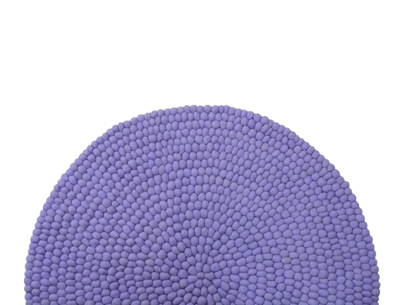 Handmade Purple Felt Ball Wool Round Area Rug