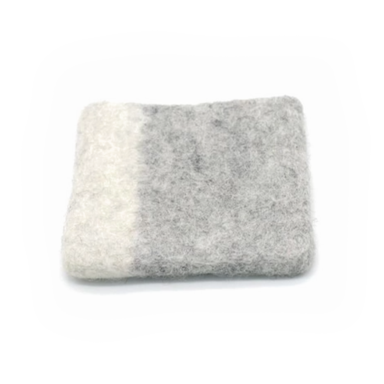 Sous-verres en feutre de laine gris et blanc faits à la main Tapis de protection de table
