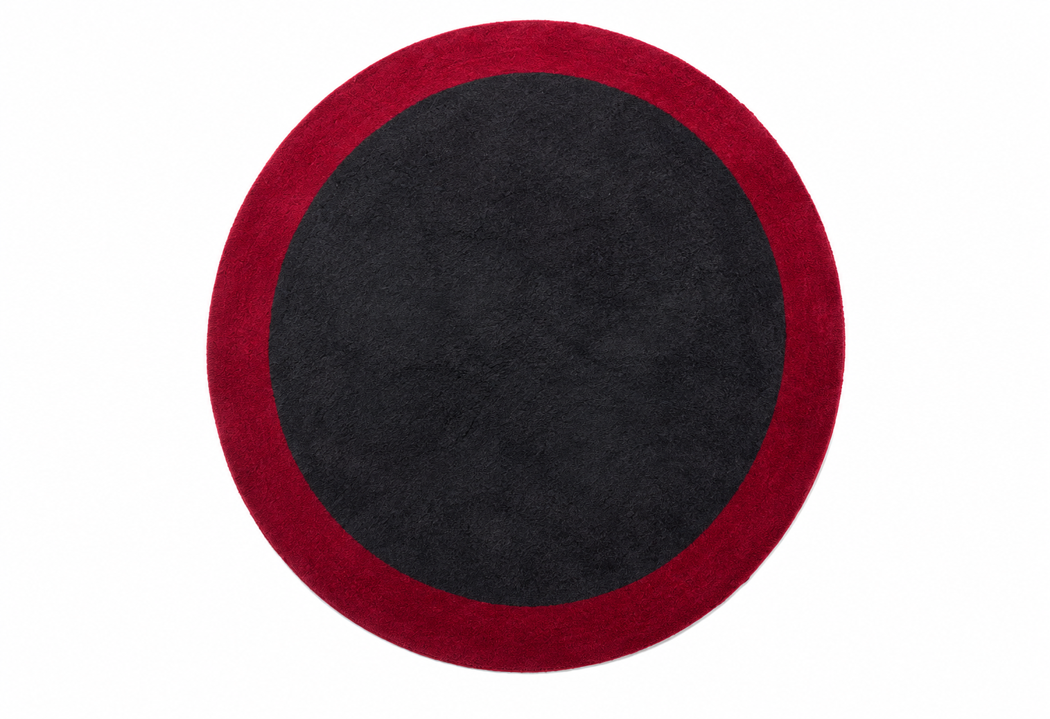 Handmade Maroon Gray Wool Felt Round Rug Modern Floor Mat