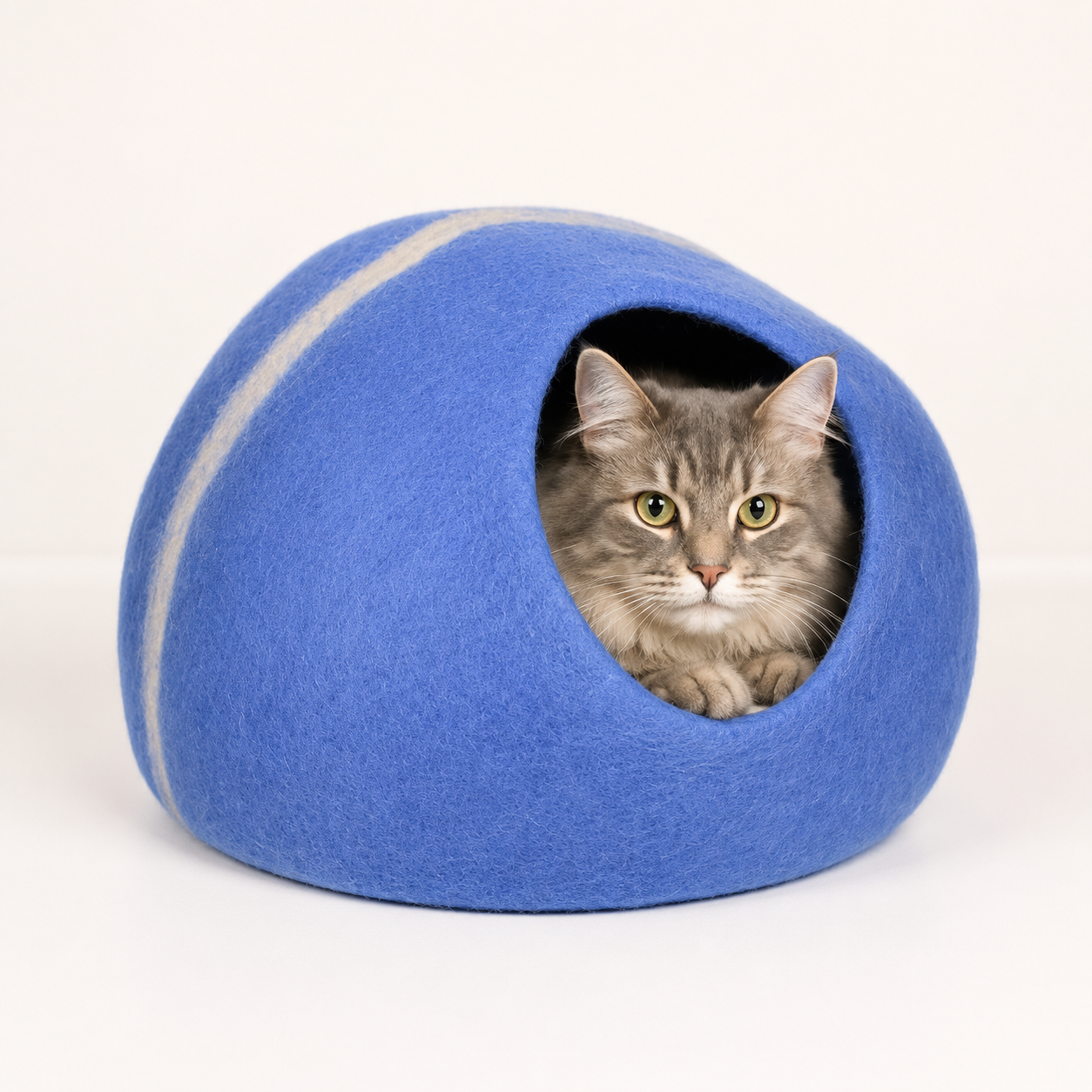 フェルト製猫用洞窟 - ウールフェルト製ペットベッド - 暖かく居心地の良い猫の家 - ペットのための手作りの居心地の良いくつろぎの場所