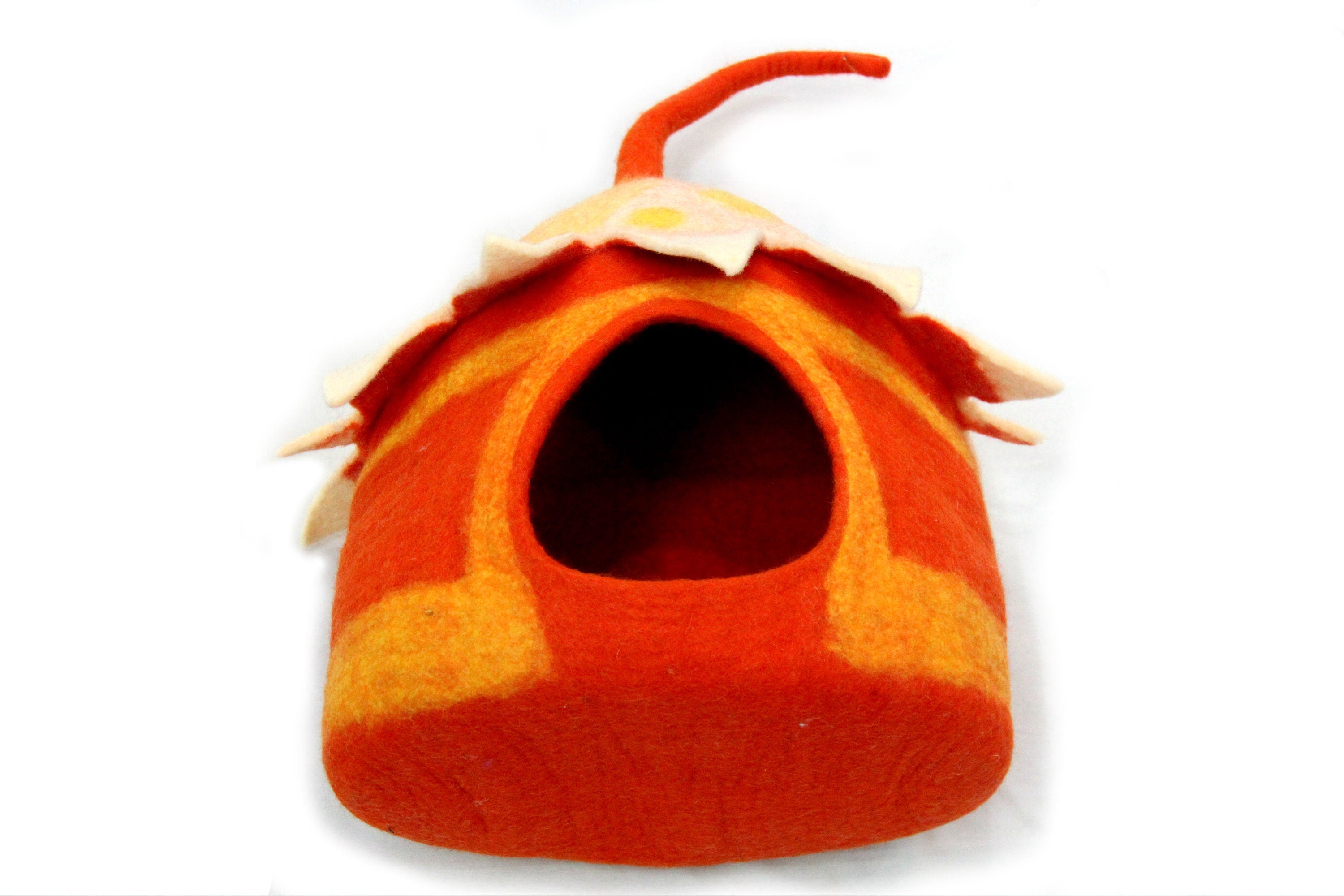 Hand Felted Wool Cat Cave | Unique Pet Bed, Cozy Cocoon