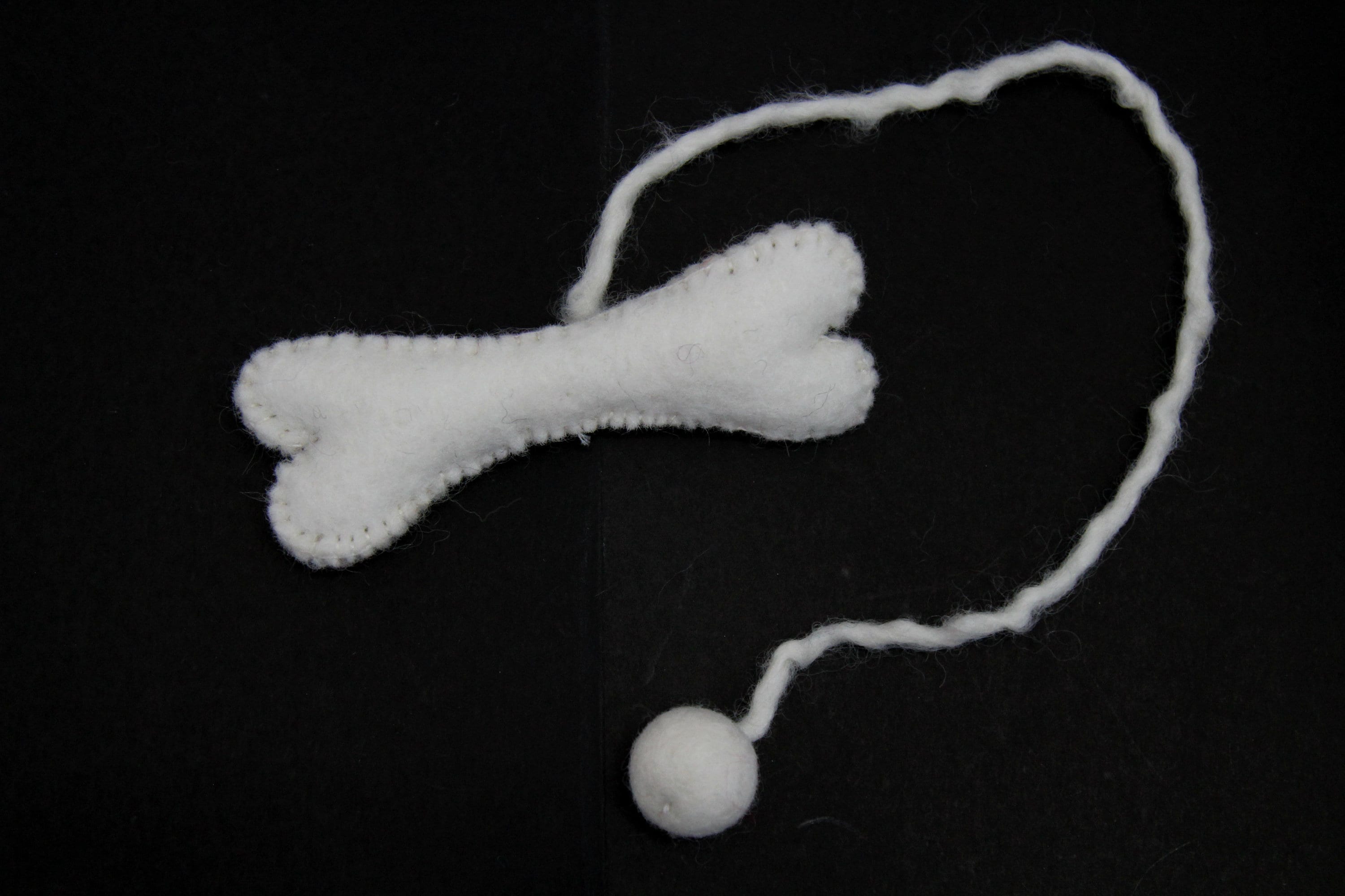 Handmade Felt Dog Bone Toys – Interactive Pet Teaser, 4-Piece Set