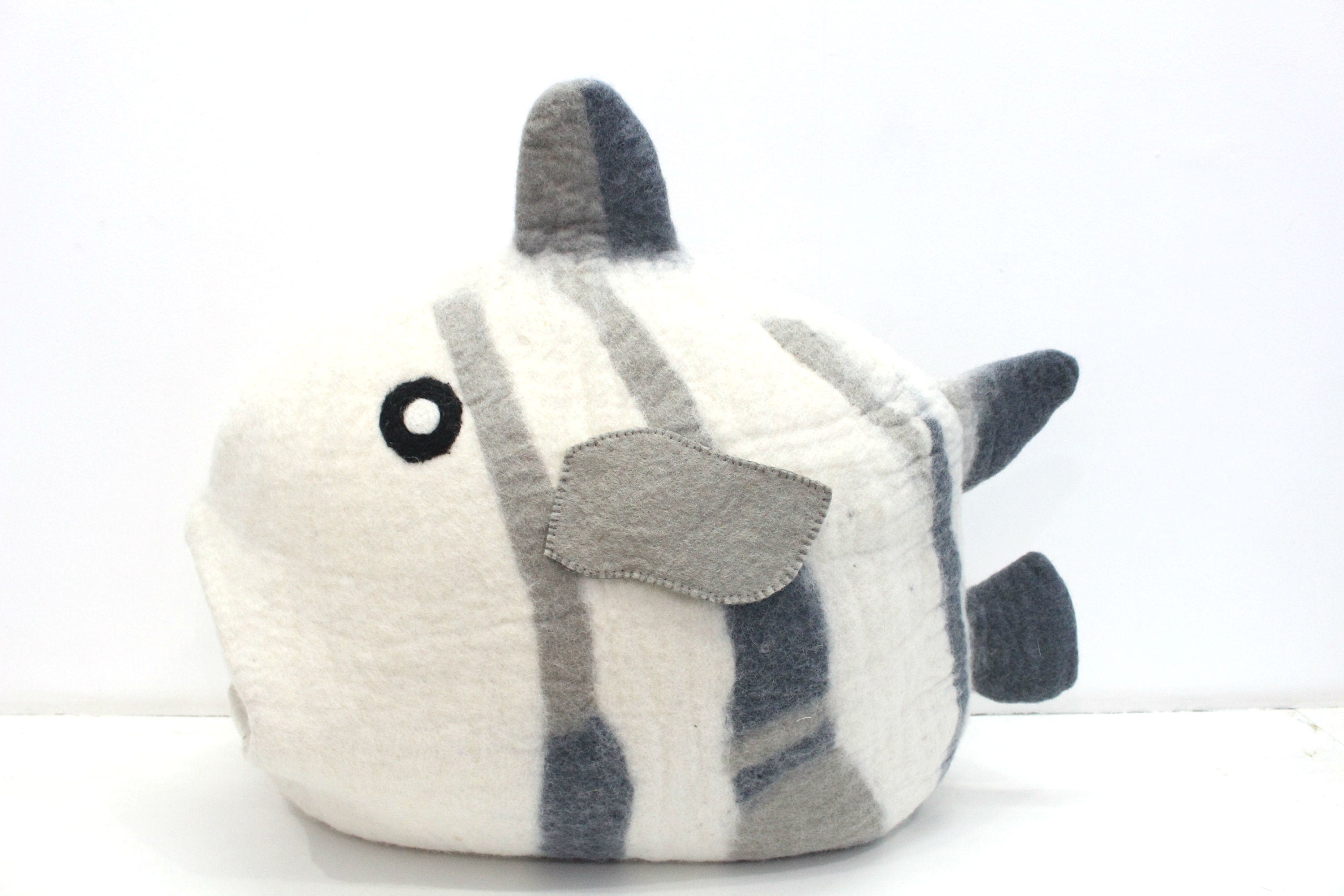 Handmade Felt Cat Cave – Fish Kitty Bed from Nepal