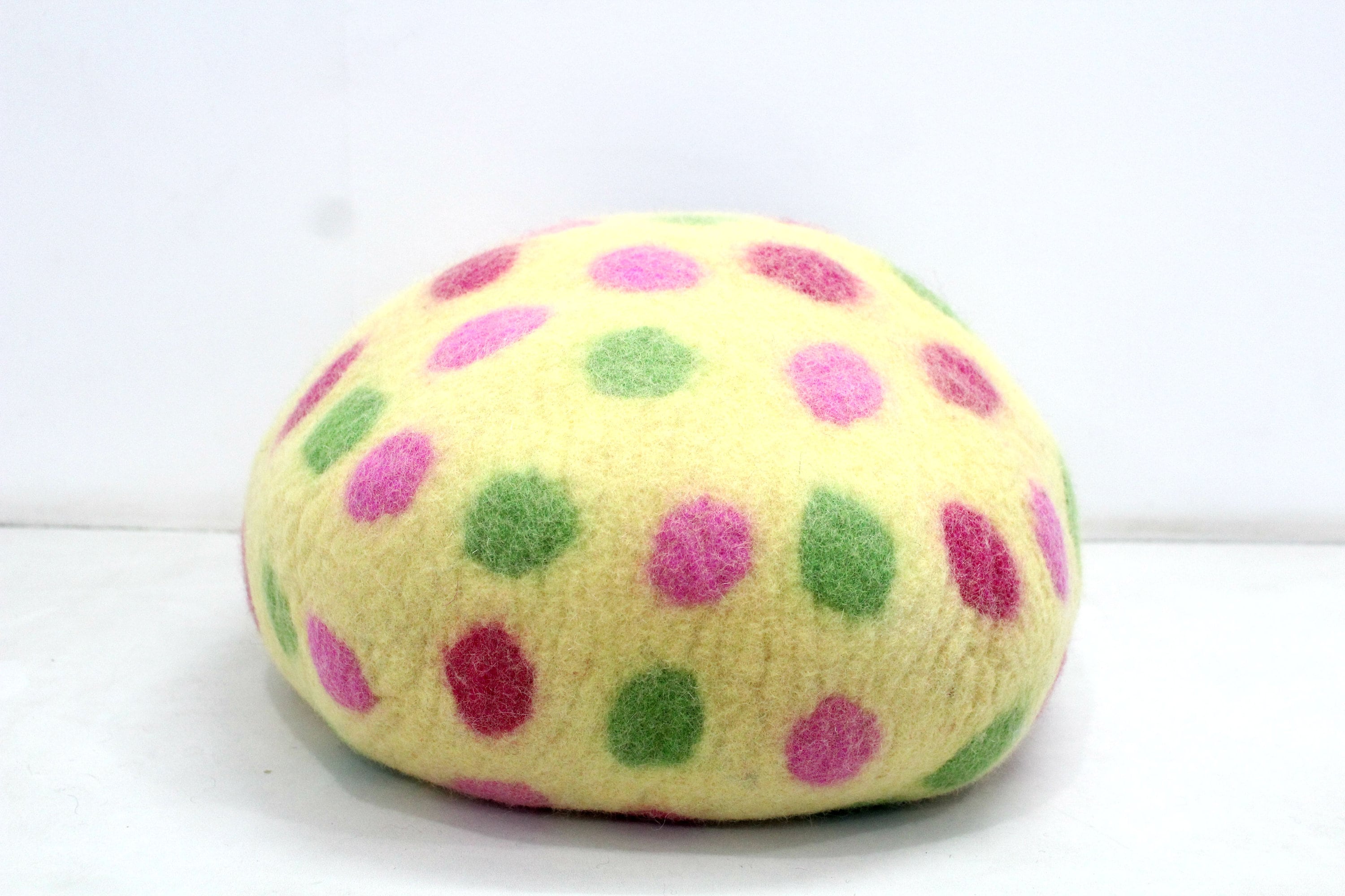 Handmade Wool Felt Cat Bed – Polka Dot Kitty House, Modern Pet Furniture