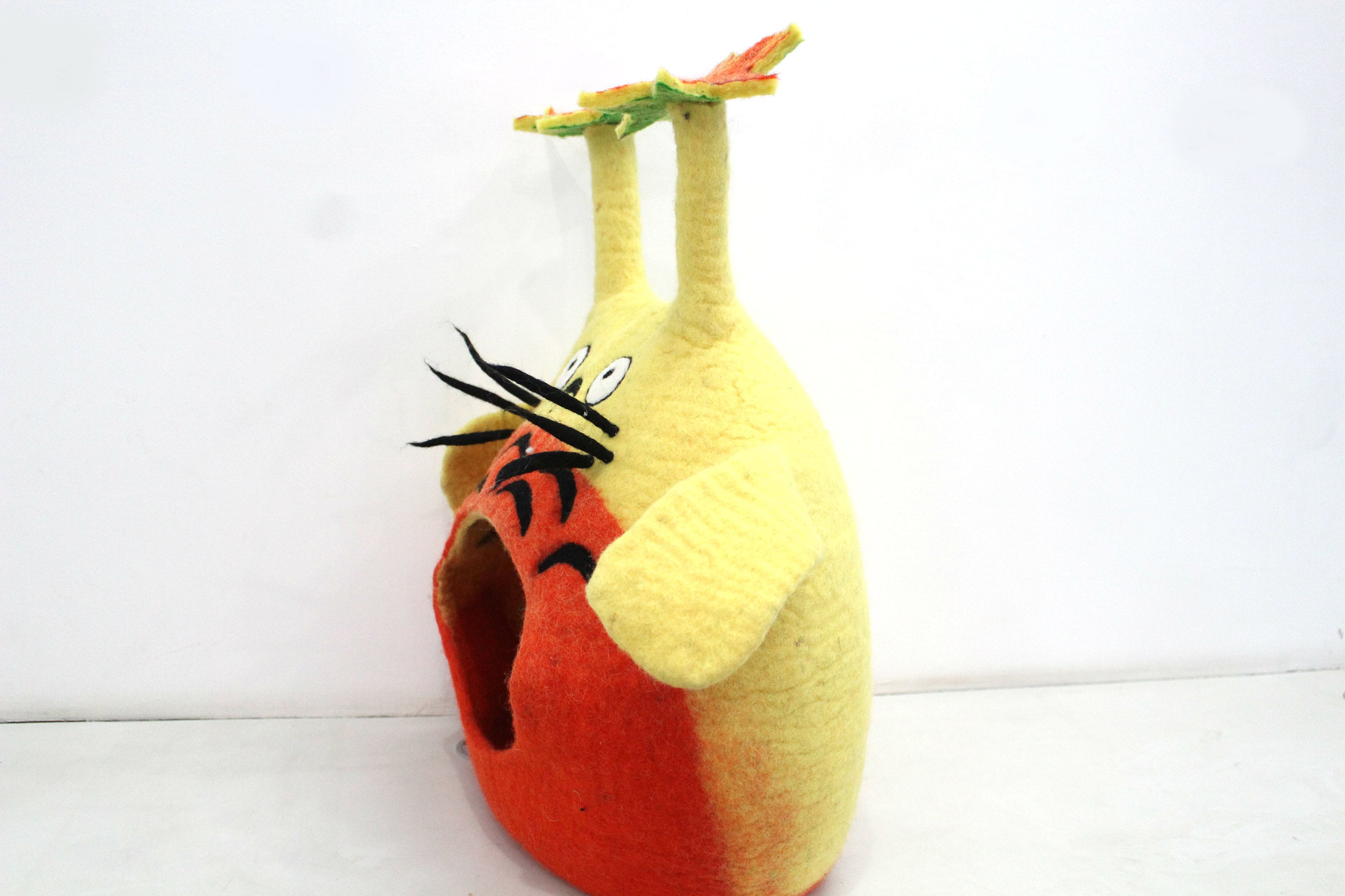 Felt Totoro Cat Cave – Handmade Wool Pet Bed