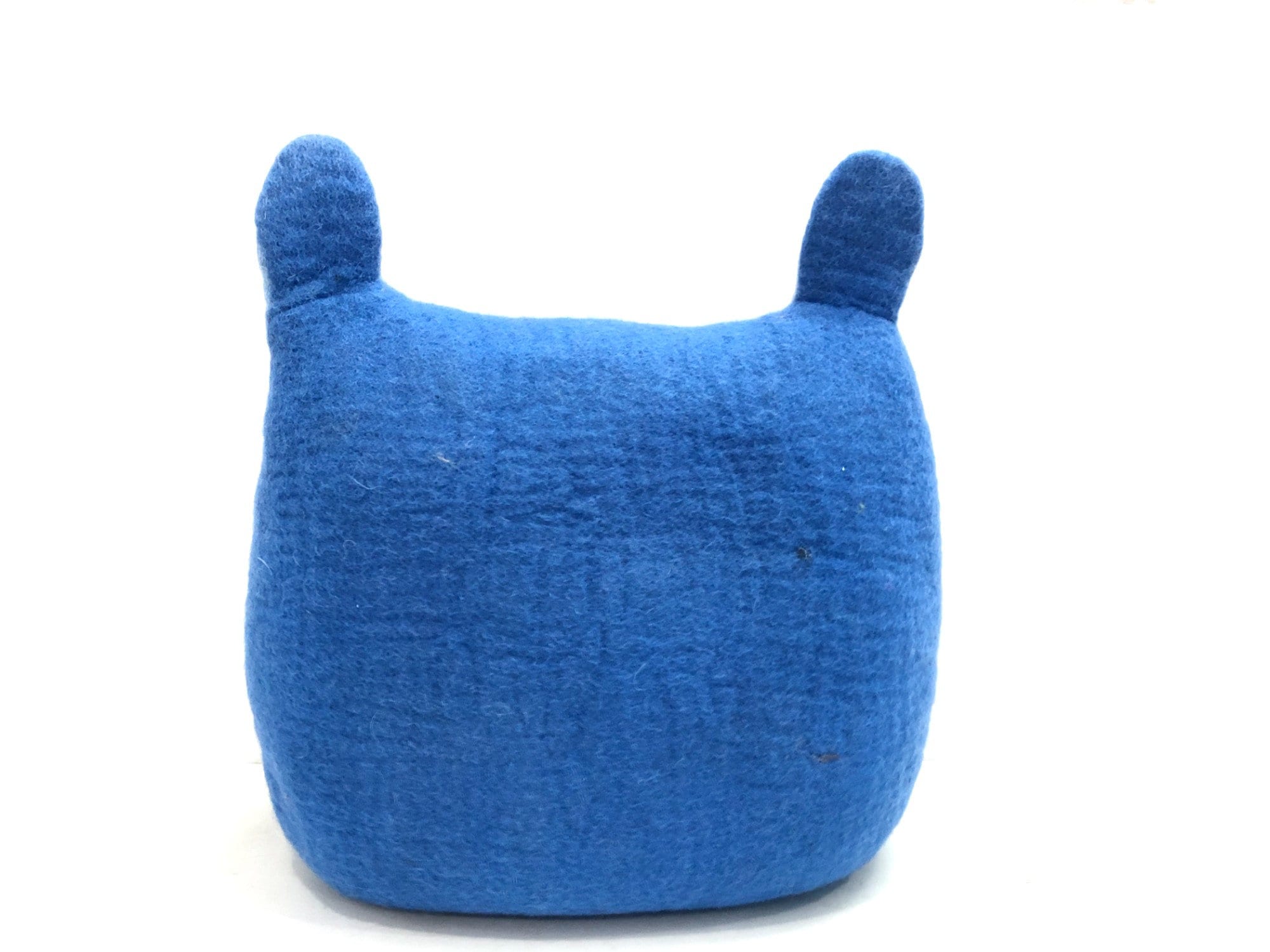Blue Square Felt Cat Cave With Ear - Cozy Bed For Pet - Handmade Pet Furniture