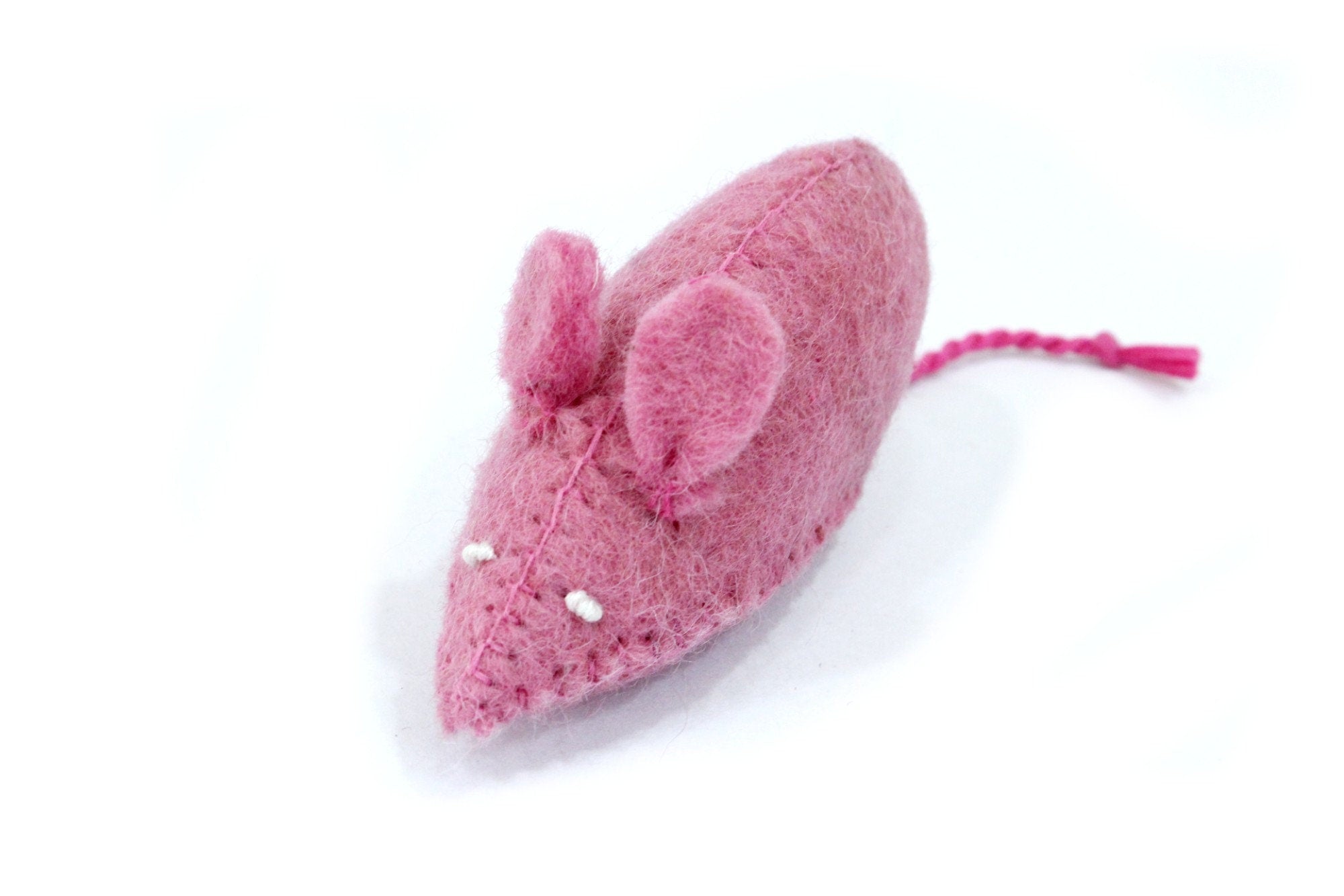 3 pcs Felted Mouse - Felted Cat Teaser - Felt Mouse - For Your Pets - Handmade From Pure Wool - Interactive Play Toy - From Nepal