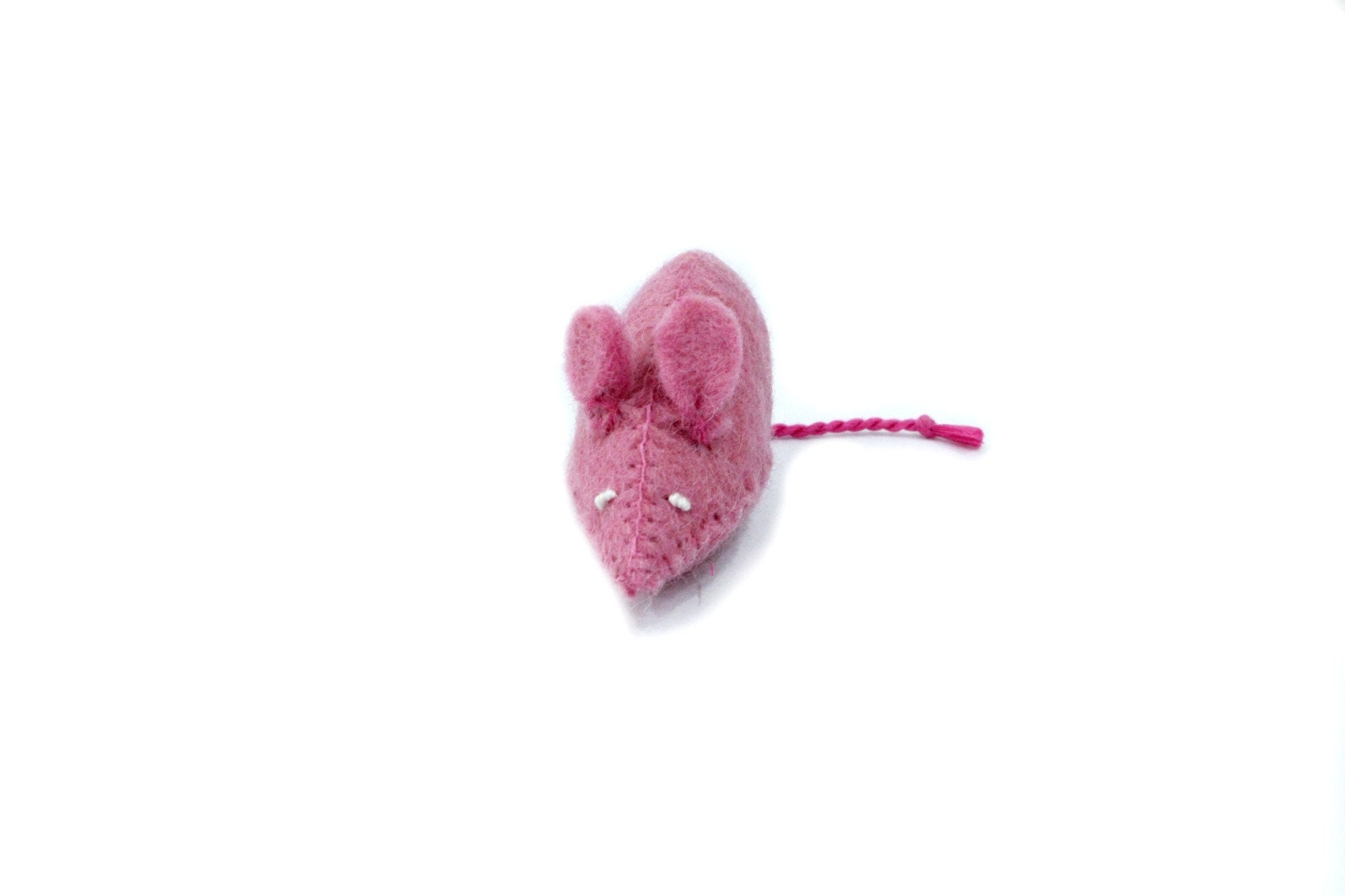 3 pcs Felted Mouse - Felted Cat Teaser - Felt Mouse - For Your Pets - Handmade From Pure Wool - Interactive Play Toy - From Nepal
