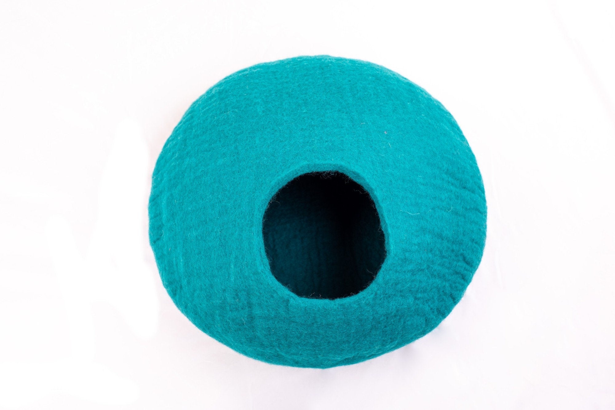Felt Cat Cave - Round Cat Nap Cocoon Gifts For Pets -From Nepal - Felt Pet Bed