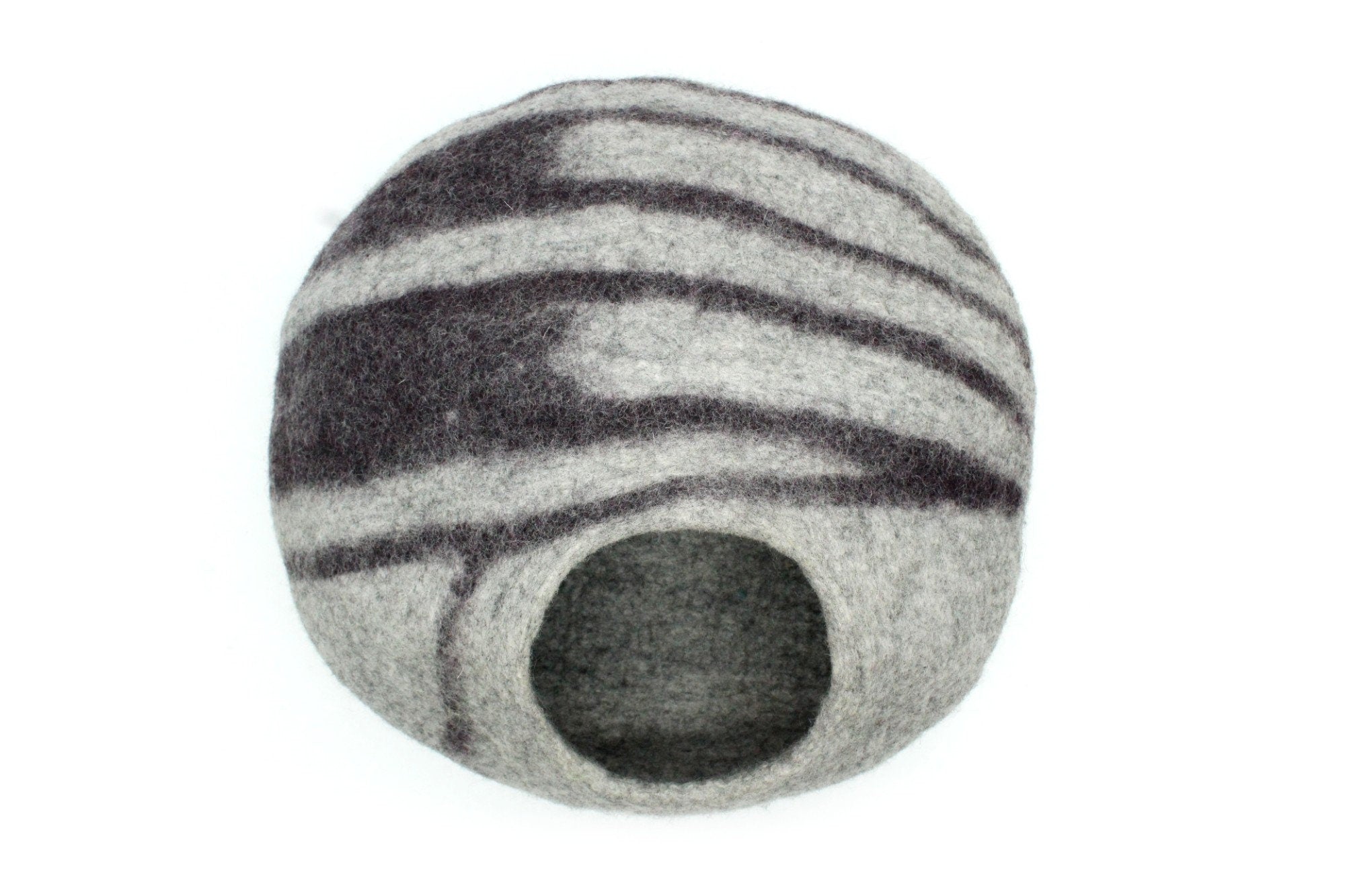 Grey Stone Wool Cat Bed- 100% Premium Wool Cat House - Ideal Gift for Pet Lovers