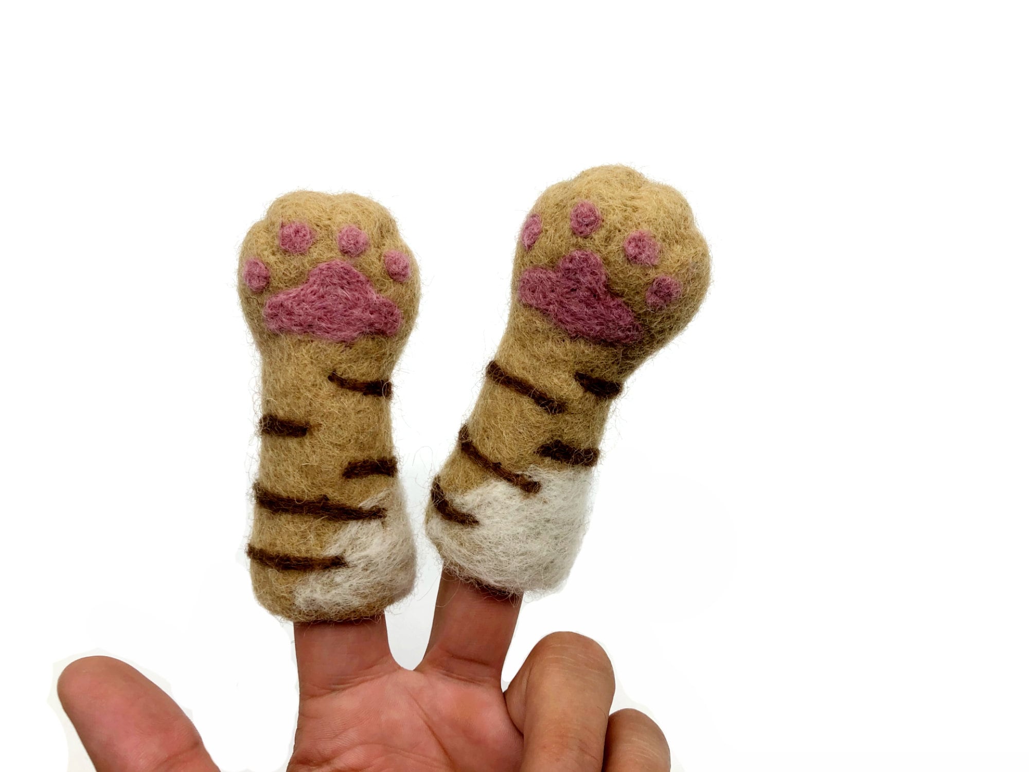 Felt Cat Paws - Soft And Durable Pet Toys - Felt Brown Paw - Cat Paw Play Toy - Gift For Your Cats - Set Of 2