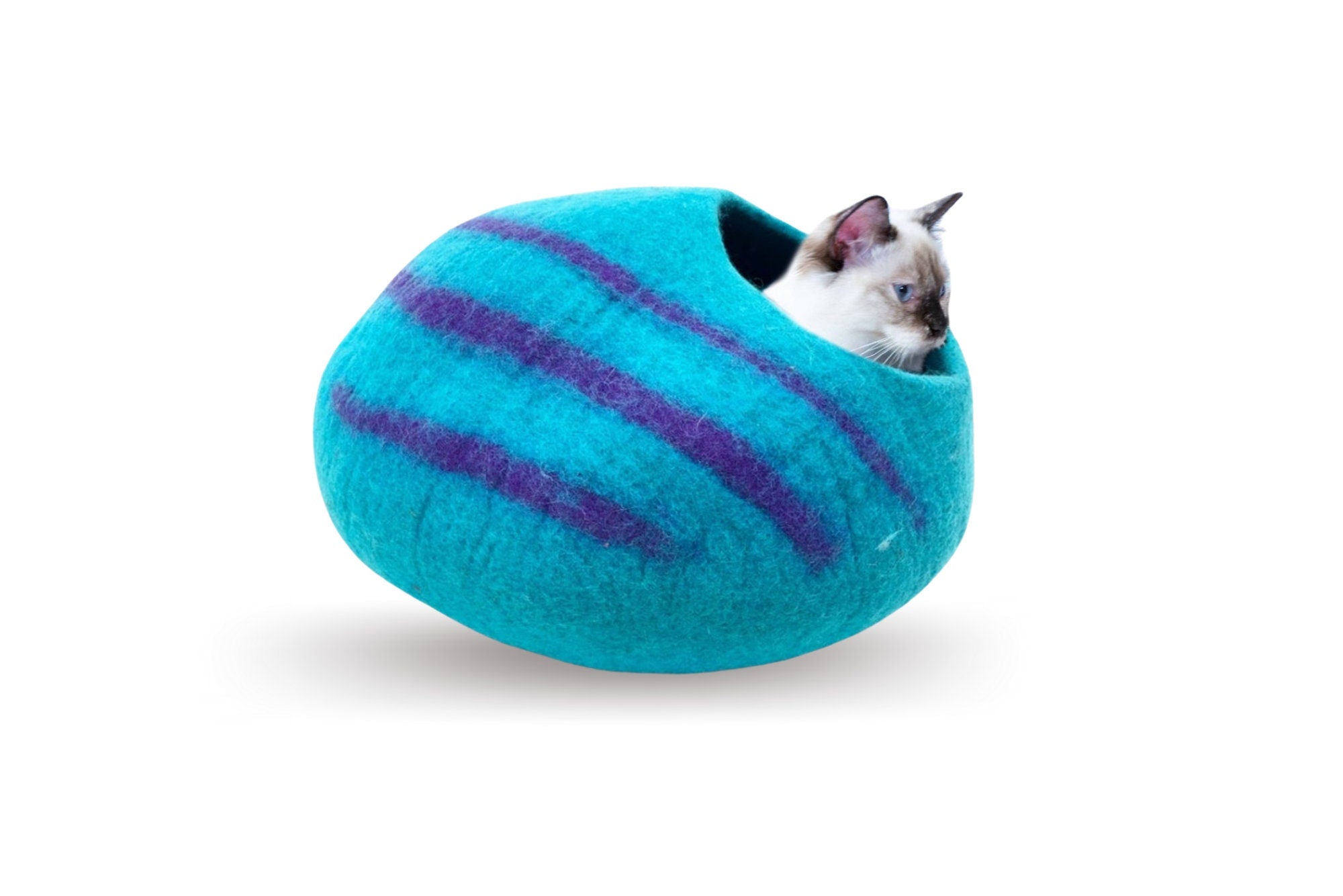 Organic Wool Felt Cat Caves - Felt Pet Bed - Wool Bed For Pets - No Harmful Chemicals - Handmade Cat Cave - Choose Your Own - Gifts