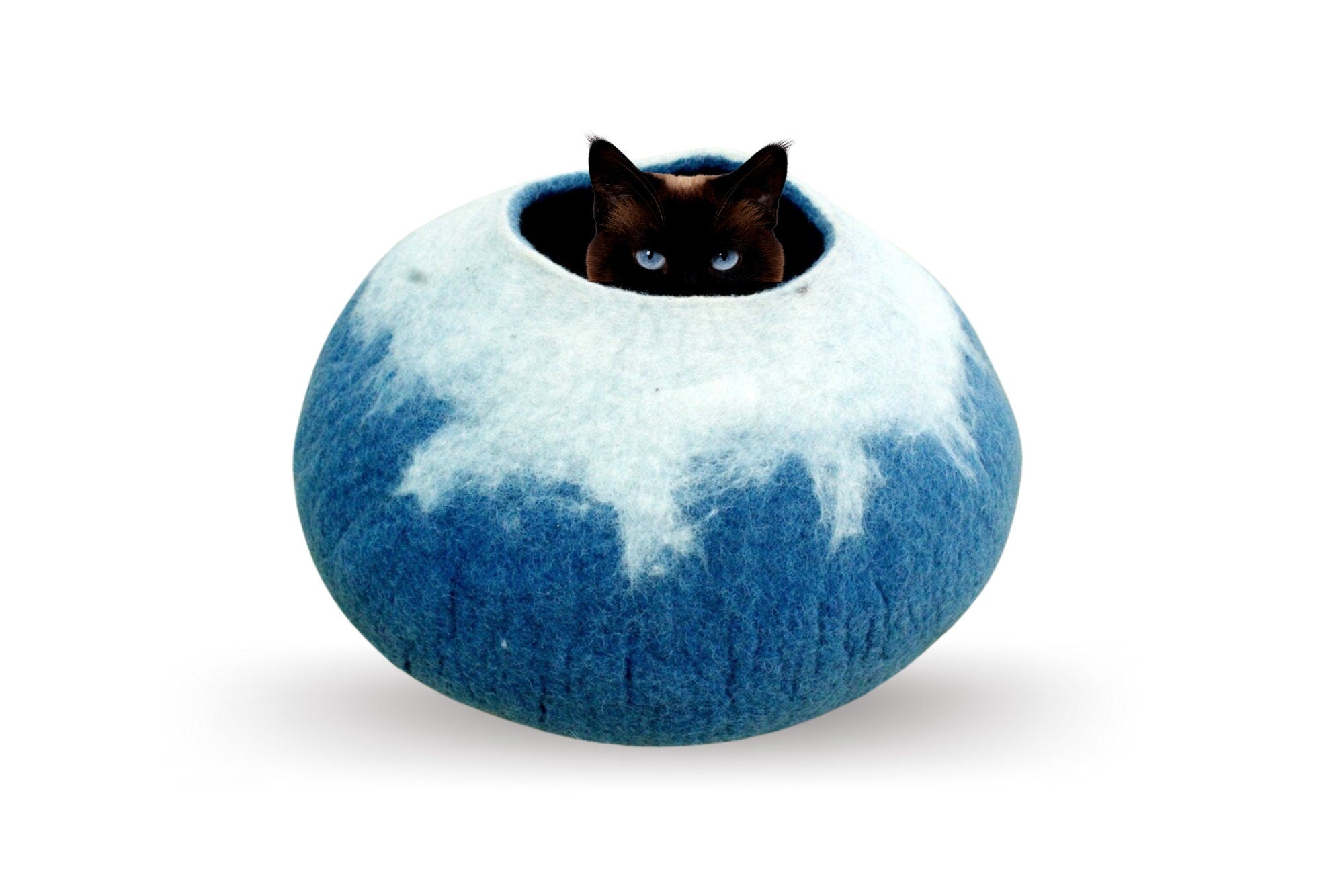 Felted Wool Ombre Cat Caves - Pet Bed - Cat Nap Cocoon - Gift For Your Pet - Choose Your Own