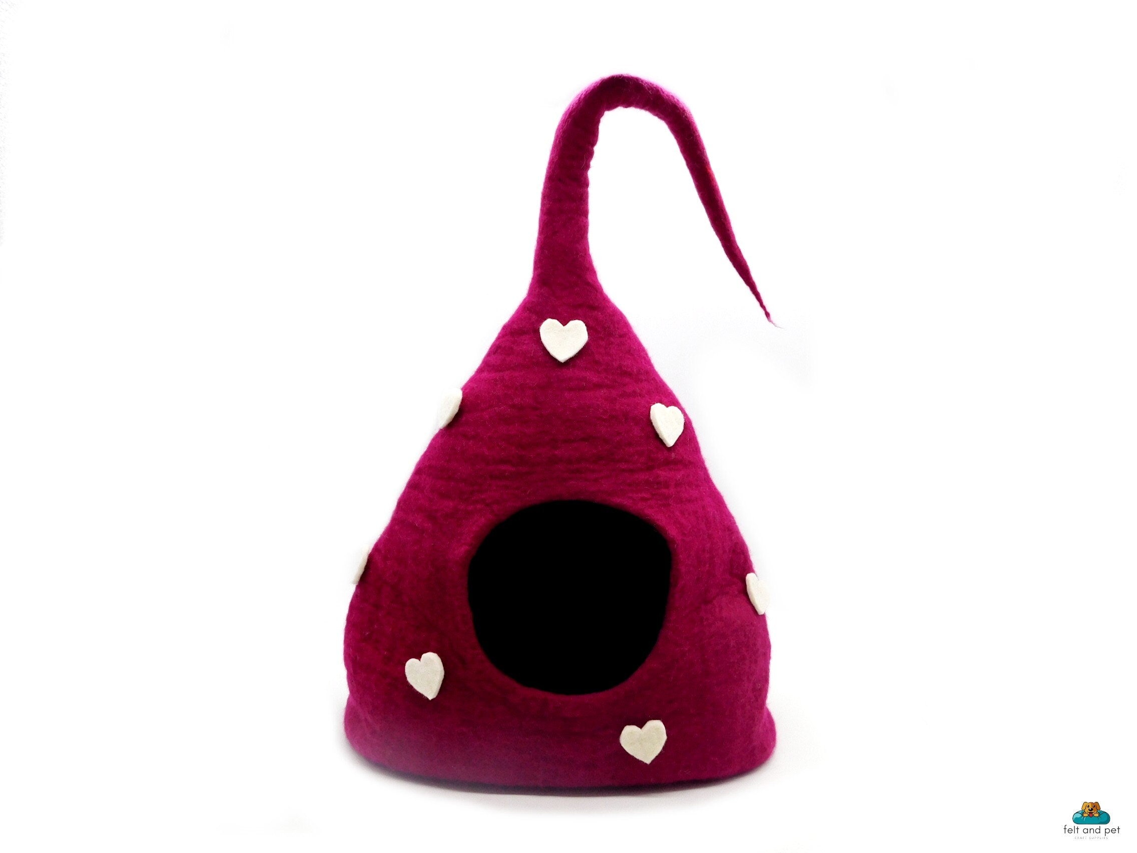 Cozy And Designer Pet Bed - Handmade Felt Cat Cave - Wool Pet Furniture - Gift For Your Cat - Eco-friendly