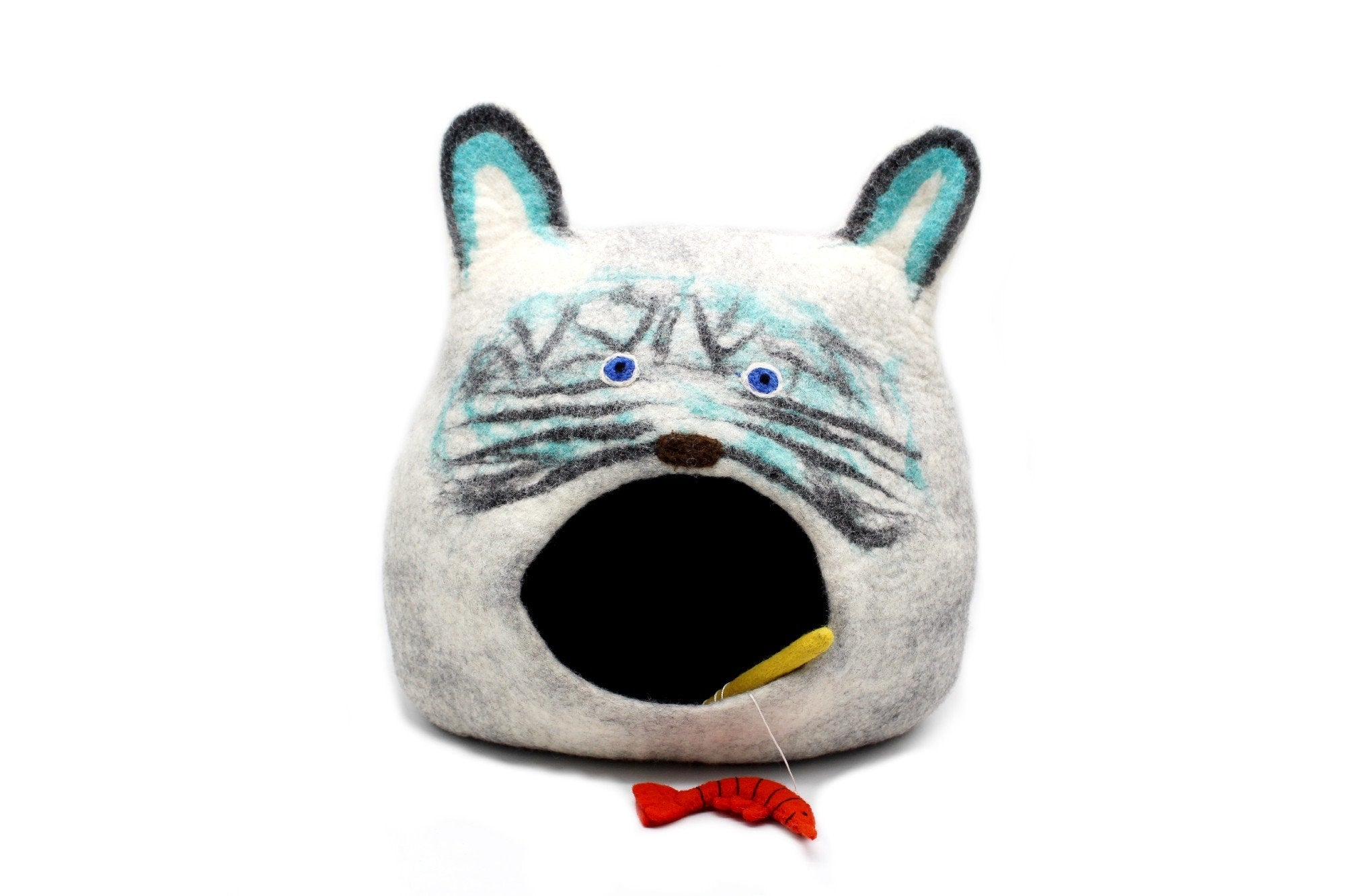 Handmade Wool Cat Bed - Felt Cat House- Large Cats Cave- Ideal Gift For Pet Lovers