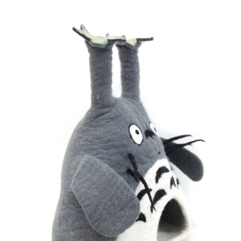 Panier en feutre Totoro pour chat, fait main en laine