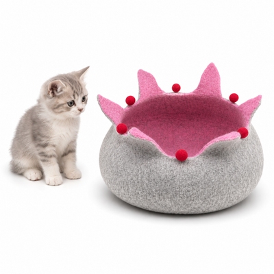 Lotus Felt Cat Bed - Luxury Felt Cat Cave