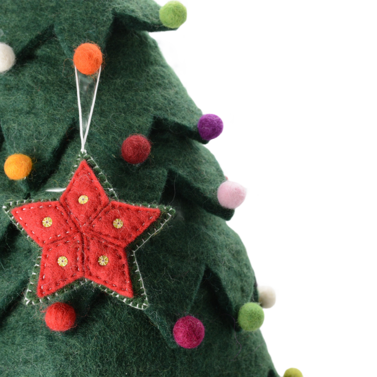 Festive Felt Star Ornament – Handcrafted Christmas Tree Decoration