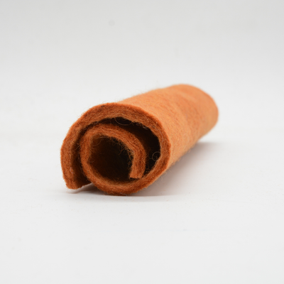 Feutre de laine orange rouille fait main, tissu en feutre pour l'artisanat