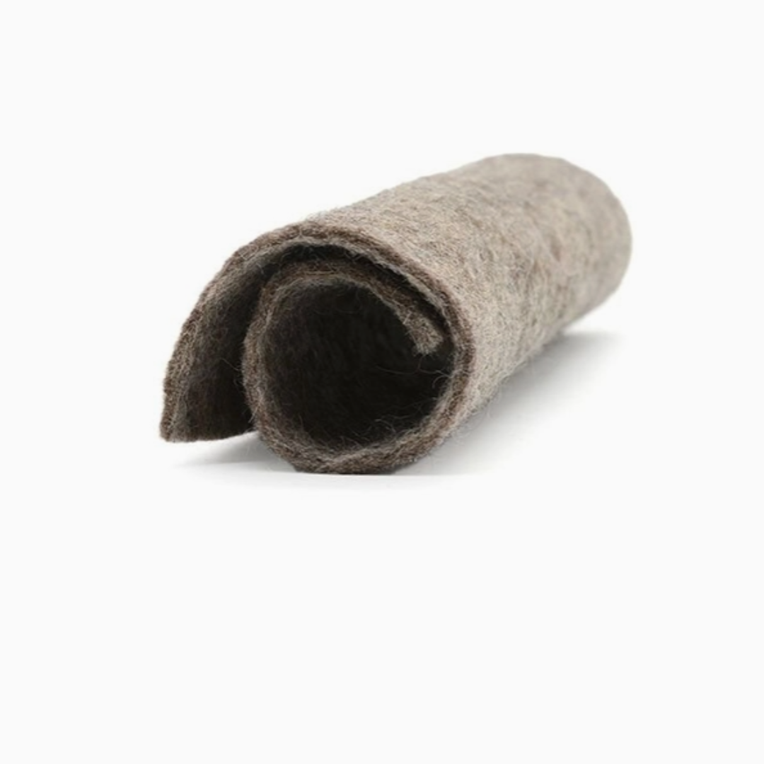 Handgefertigtes, marmoriertes, braunes Wollfilzblatt, Bastelfilzstoff