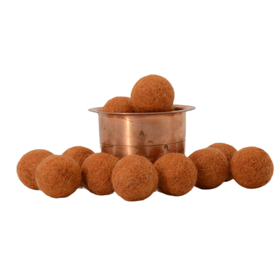 Handmade Rust Orange Wool Felt Balls Craft Pom Poms
