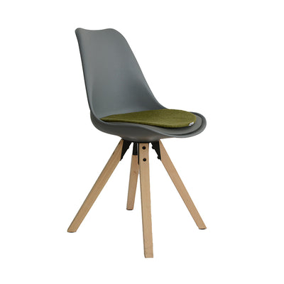 Coussin de chaise en feutre plat vert kaki, fait main, fin, en laine