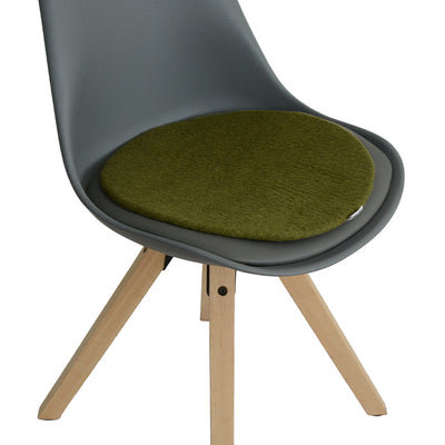 Coussin de chaise en feutre plat vert kaki, fait main, fin, en laine