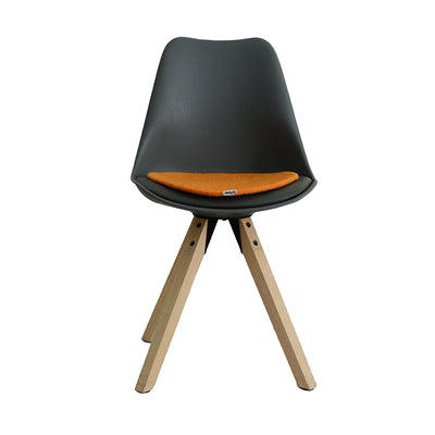 Galette de chaise en feutre plat orange unie faite à la main, coussin d'assise fin en laine