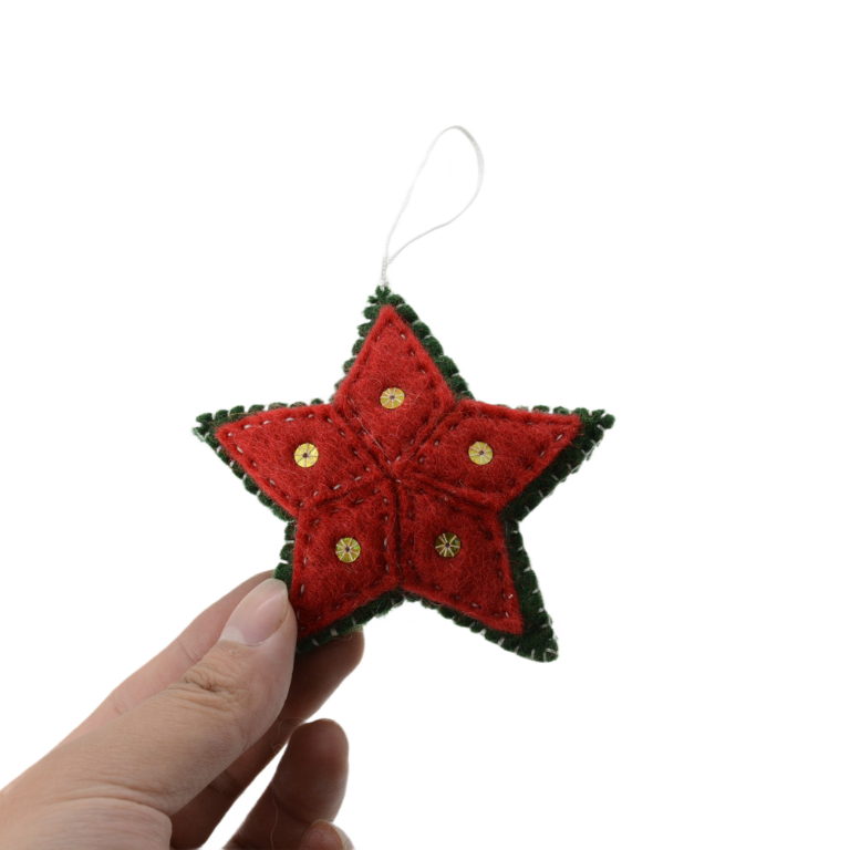 Festive Felt Star Ornament – Handcrafted Christmas Tree Decoration