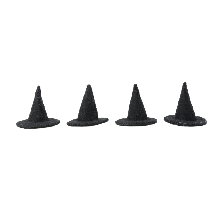 Wool Felt Witch Hat Ornaments – Spooky Halloween Set