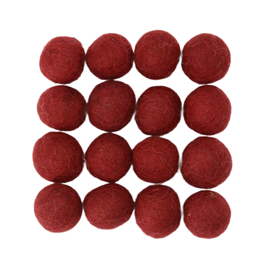 Boules en feutre de laine marron faites à la main Pompons artisanaux