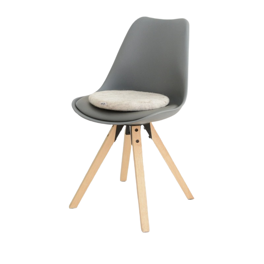 Coussin de chaise en feutre blanc cassé fait main, coussin de siège en laine