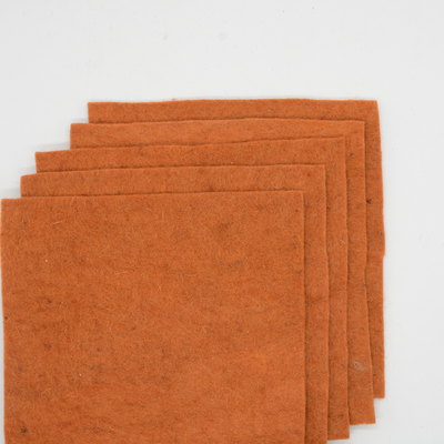 Feutre de laine orange rouille fait main, tissu en feutre pour l'artisanat