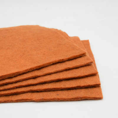 Feutre de laine orange rouille fait main, tissu en feutre pour l'artisanat