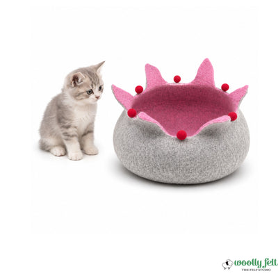 Lotus Felt Cat Bed - Luxury Felt Cat Cave