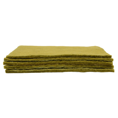 Feutre de laine vert olive fait main Tissu feutre artisanal